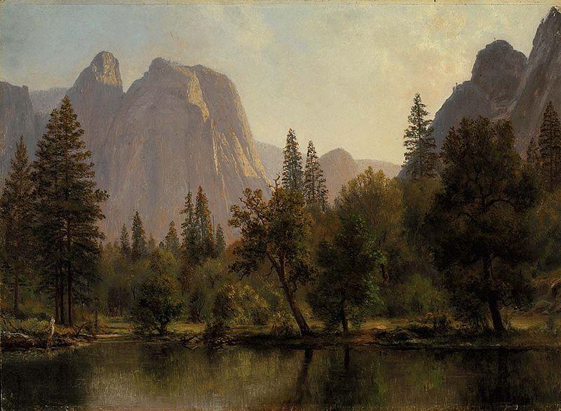 Albert Bierstadt Cathedral Rocks, Yosemite Valley oil painting image